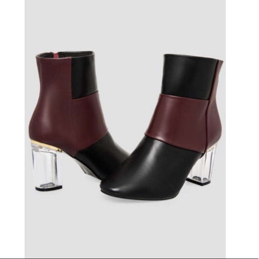 Lucite Chunky Heel Bootie